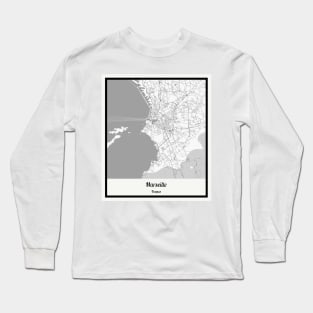 Map of Marseille - France Long Sleeve T-Shirt